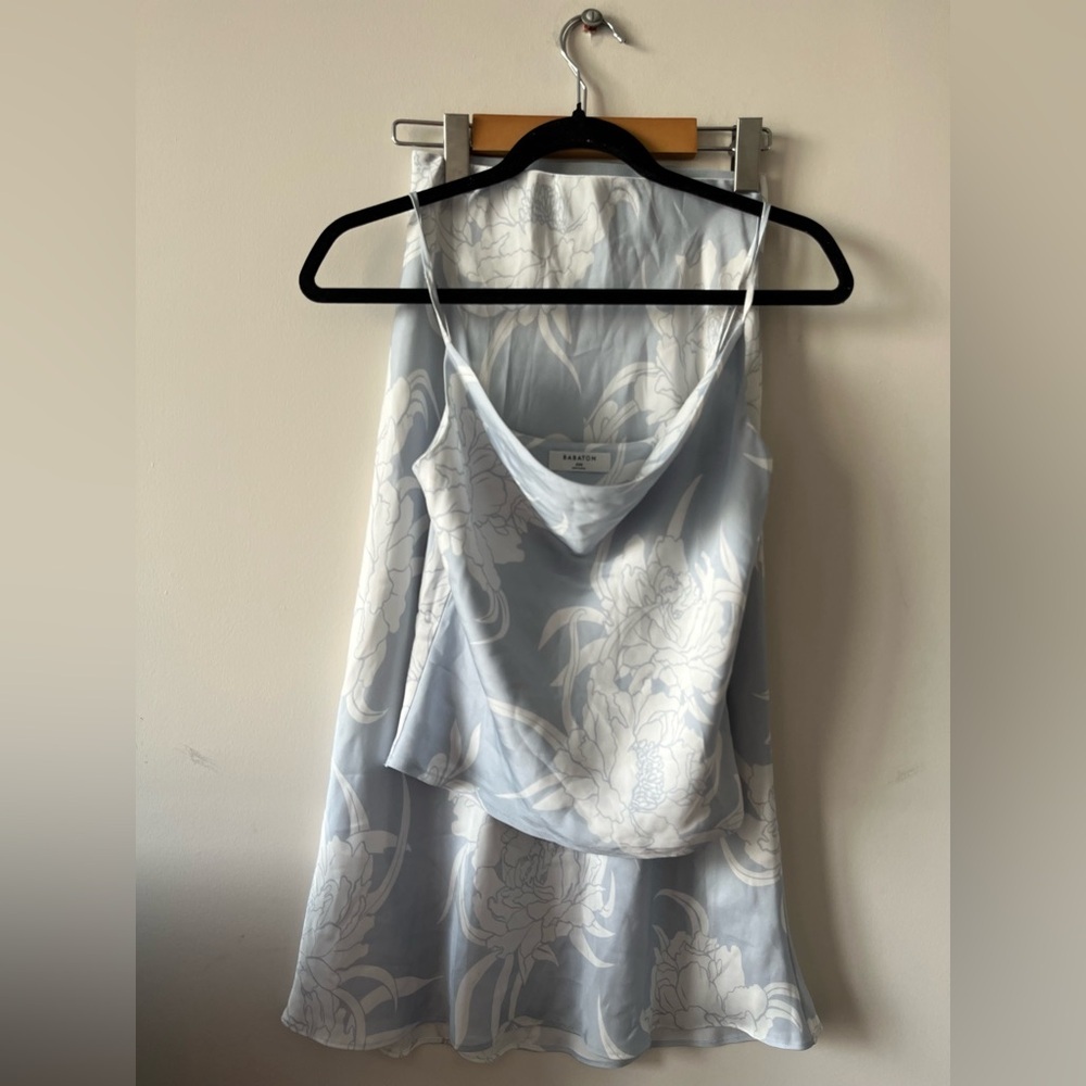 Aritzia Babaton Cowl-neck Blouse + Midi Slip skirt
